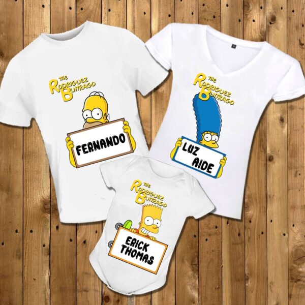 Camisetas personalizadas Familia Simpsons