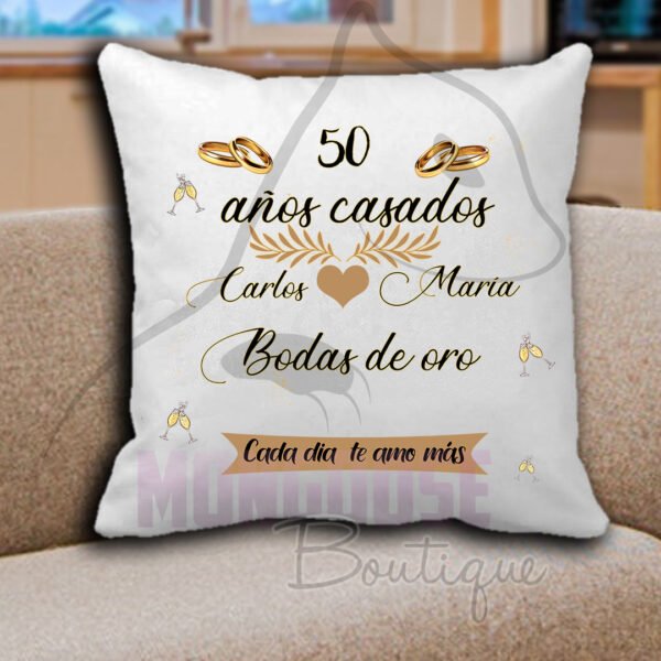Cojin para pareja 50 años de matrimonio