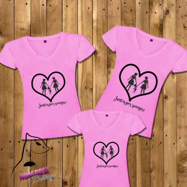 Camisetas Familia Mama, Abuela, hija "Juntas por Siempre"