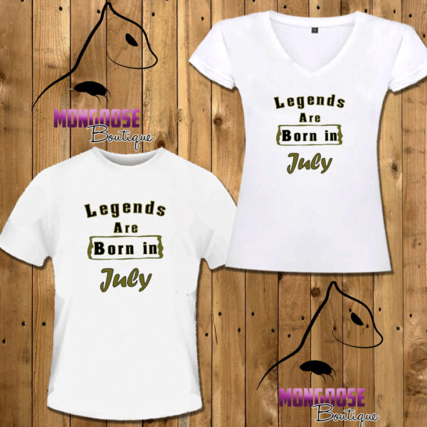 Camiseta "Legends are born in..."