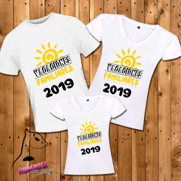 Camisetas Vacaciones Familiares con Año