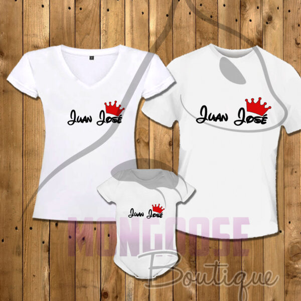 Camisetas Familia con Nombres y Coronas