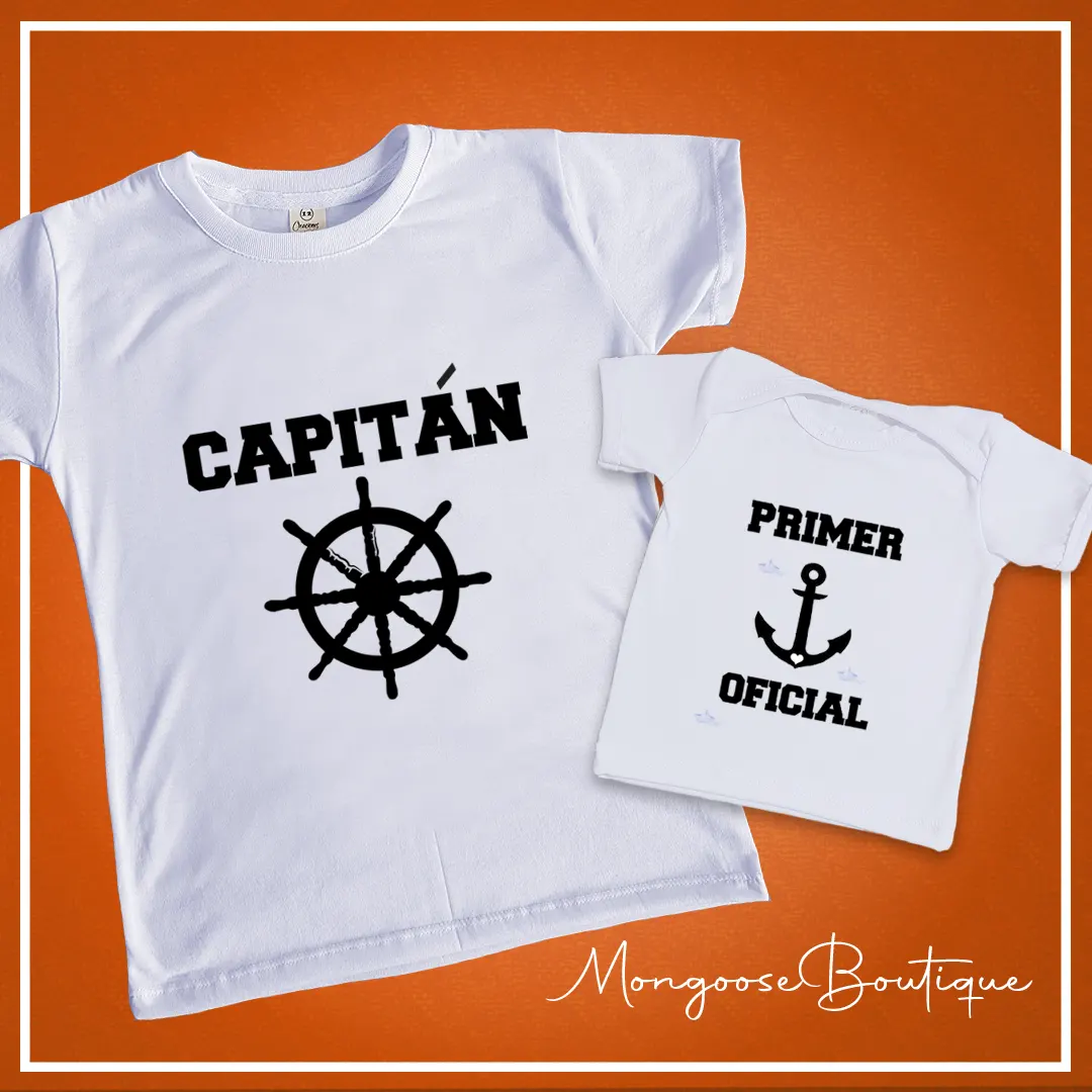 Camisetas Papá e Hijo "Capitán y Primer Oficial"