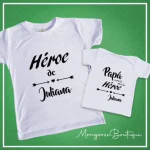 Camisetas Papá e Hijo "Eres mi Héroe"