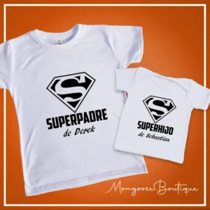 Camisetas Papá e Hijo "SuperPadre"