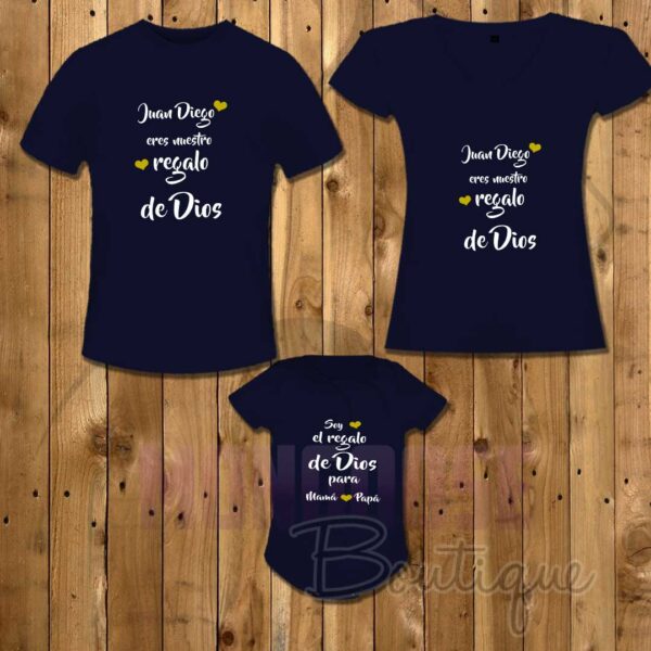 Camisetas "Eres nuestro regalo de Dios"