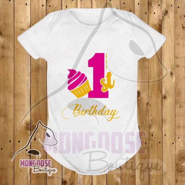 Body "1st Birthday Cupcake"