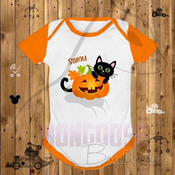 Body Calabaza Halloween con gatito