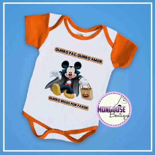 Body Halloween Mickey "... Quiero Besos por favor" - Imagen 2