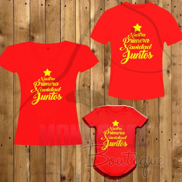 Camisetas Familia "Nuestra primera Navidad juntos"