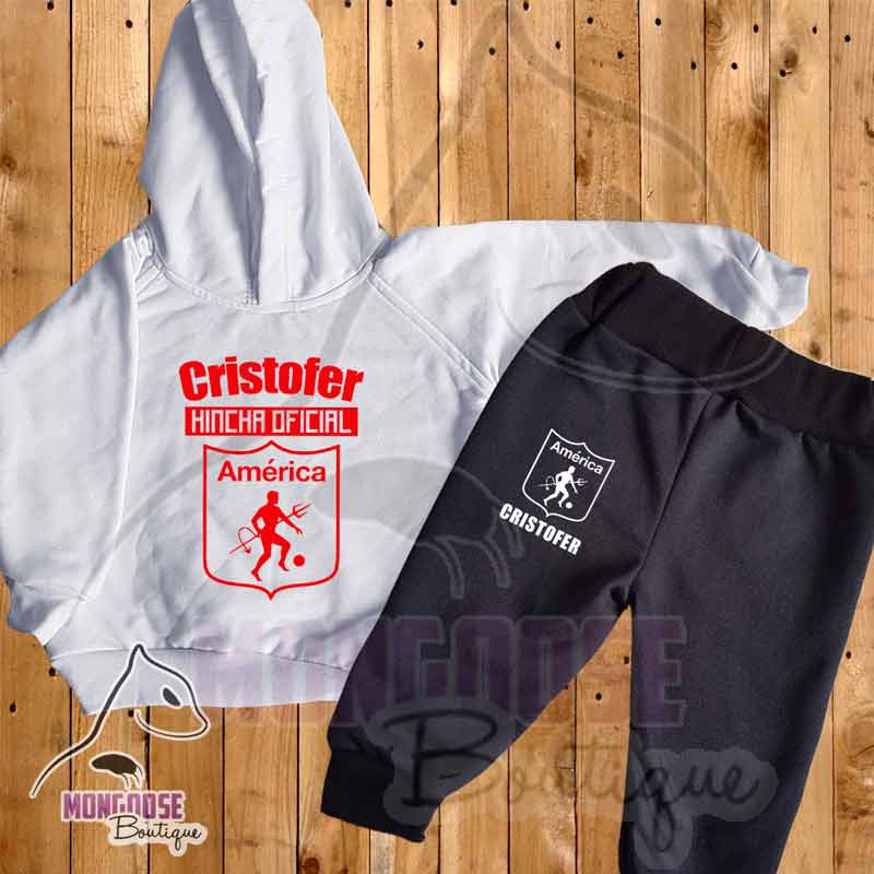 Combo Bebé America Buzo Blanco + Pantalón