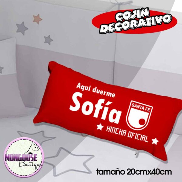 Cojin 20cm x 40cm "Hincha Oficial Santafe"