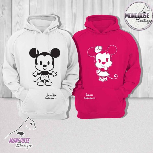 Buzos Pareja "Mickey & Minnie" con Fecha de Aniversario