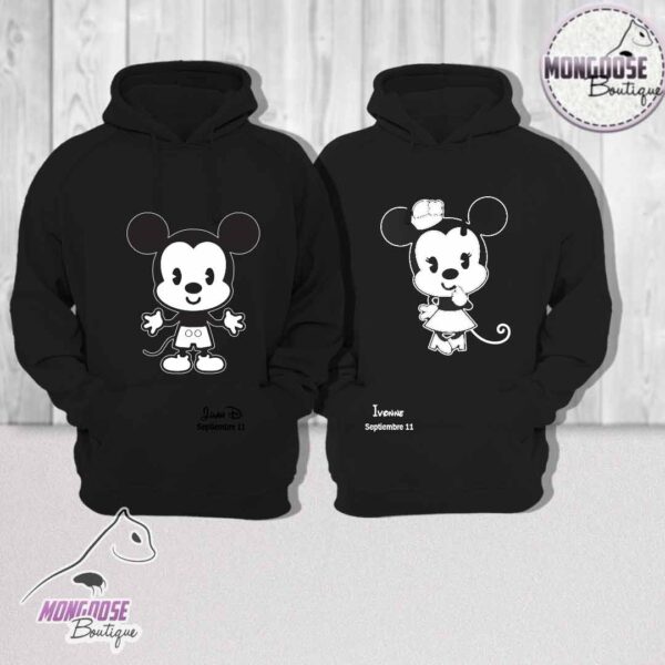 Buzos Pareja "Mickey & Minnie" con Fecha de Aniversario - Imagen 2