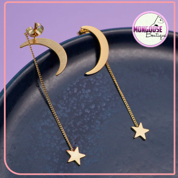 Aretes Luna Cadena Estrella