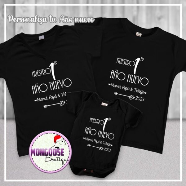 Camisetas Negras "Nuestro 1er Año Nuevo"