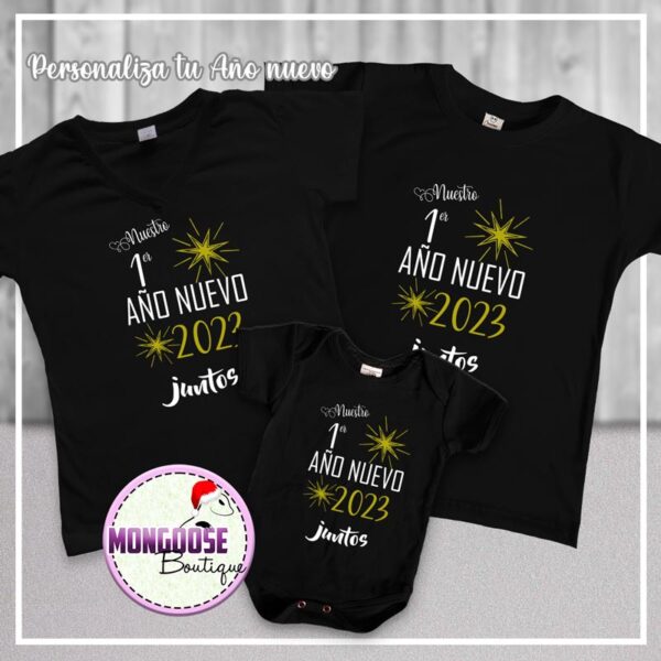 Camisetas Negras "Nuestro 1er Año nuevo juntos"