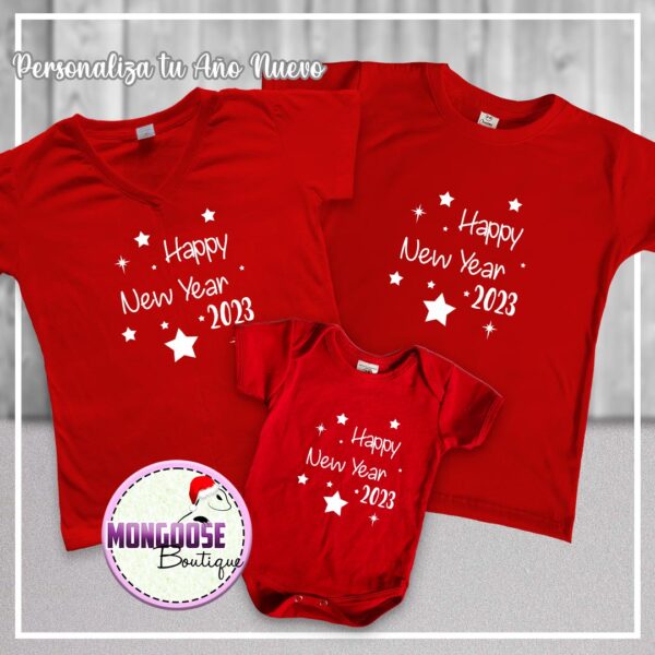 Camisetas Rojas "Happy New Year"