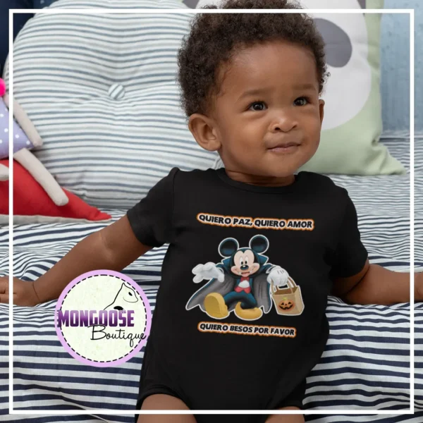 Body color Halloween Mickey "... Quiero Besos por favor" - Imagen 2