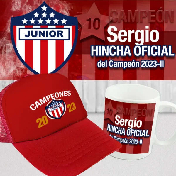 Combo Mug + Gorra Equipos Junior Roja
