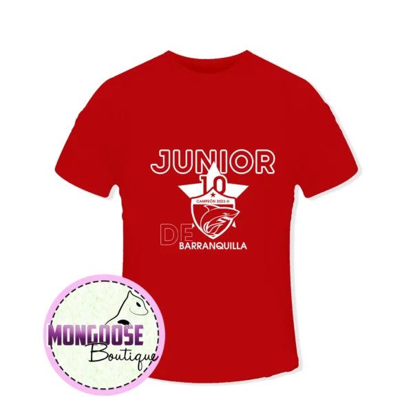 Camiseta Roja "Junior Tiburón Campeón" - Imagen 2