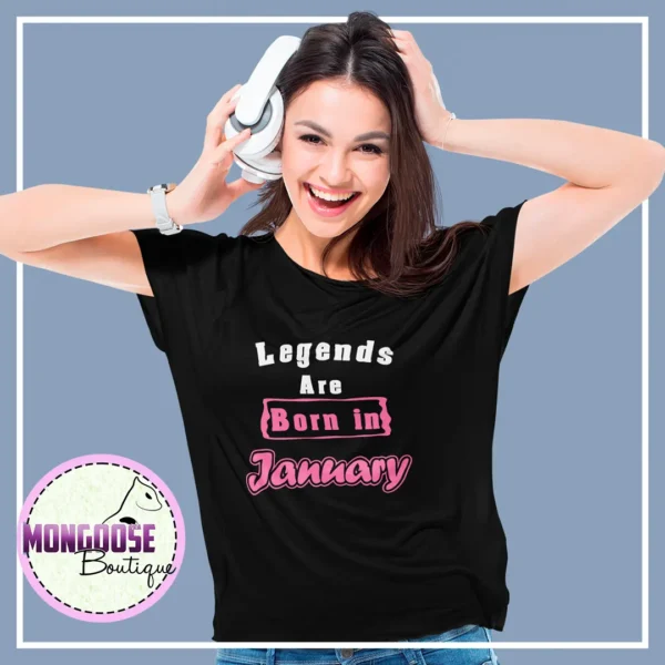 Camiseta Negra "Legends are born in..."