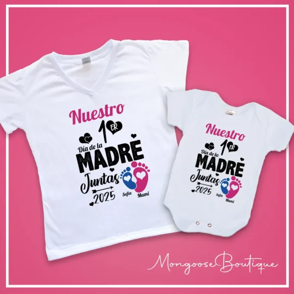 Combo "Nuestro 1er dia de la madre" Huellas Niña