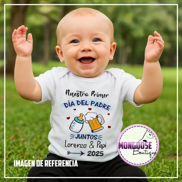 Camiseta Bebé "Día del Padre" Tetero y Cerveza