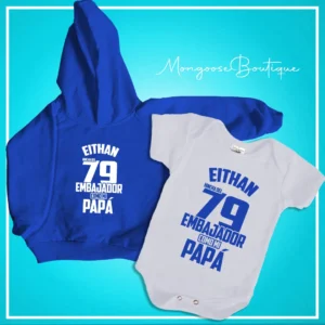 Combo Bebé Body + Buzo "Del EMBAJADOR 79 años como mi.."