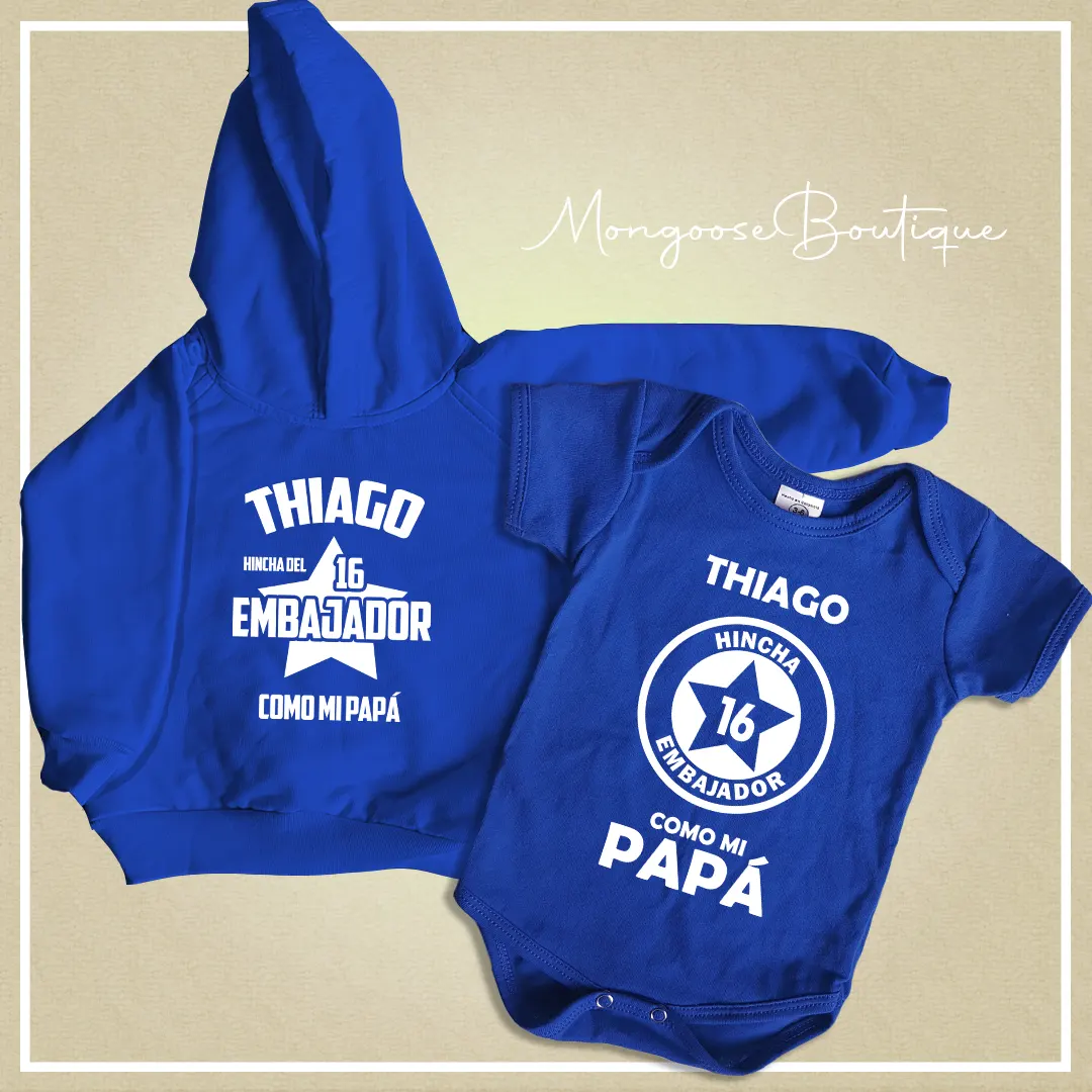 Combo Bebé Body + Buzo "HINCHA EMBAJADOR"